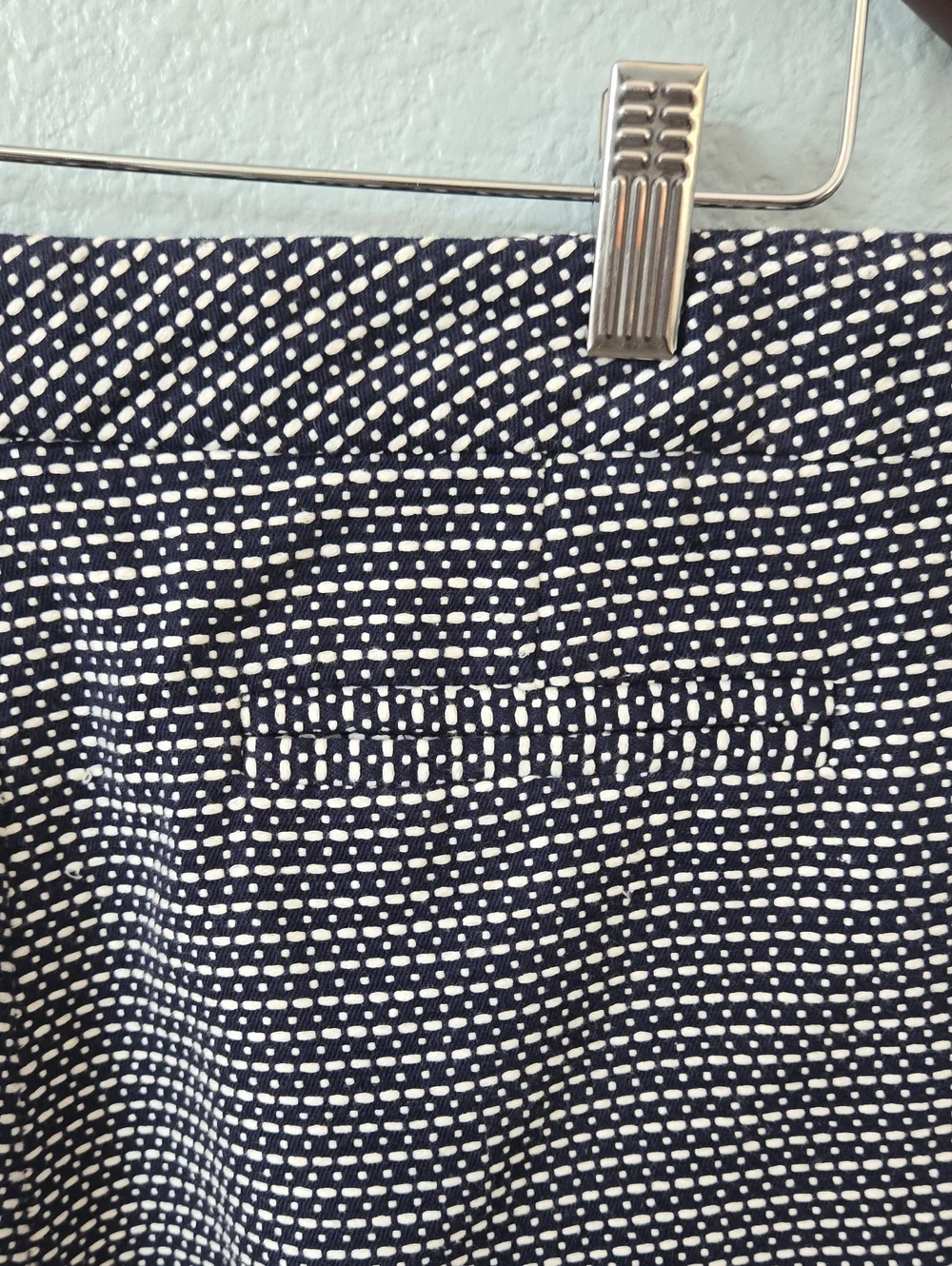 Sandro Paris Tweed Tailored Shorts Textured Deep Navy Sz 14 Winter Chic